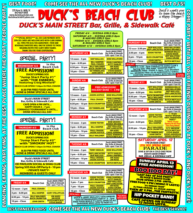 Ducks Myrtle Beach Calendar Marjy Deerdre